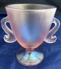 Fenton Double Dolphin’s Handled Pink Opalescent Vase 5x5 No Box