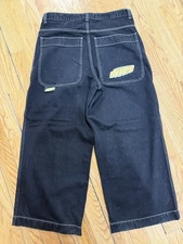 JNCO Men's Twin Cannons 38x30 Jet Black Jeans