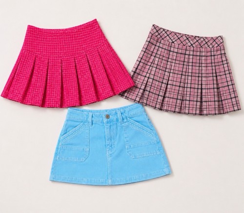 Set of 3 Women’s Medium Mini Skirts – Pink & Blue Collection