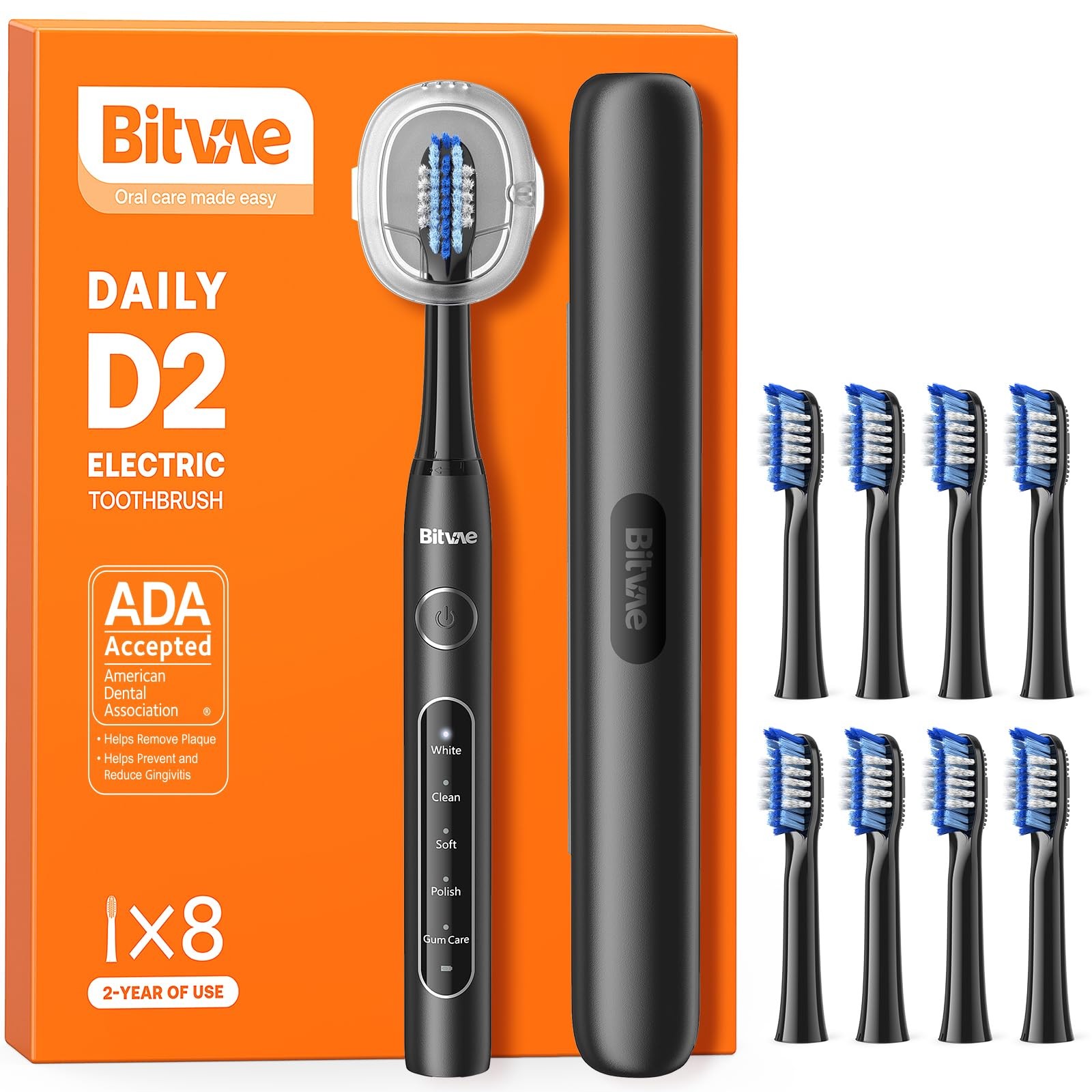 ADA Accepted Electric Toothbrush, Travel Toothbrush Rechargeable for Adults a...