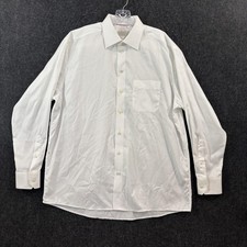 Eton Shirt Men's 17.5 44 White Solid Classic Fit Dress Long Sleeve Pocket Cotton