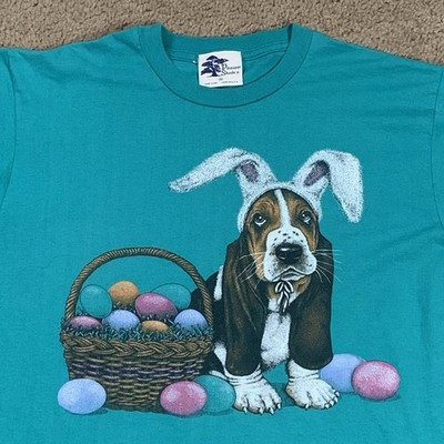 Vintage 90s Pleasant Shade MEDIUM Shirt Hound Beagle Dog Puppy Cute Bunny Easter