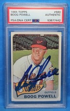 1965 TOPPS # 560 Boog Powell # 53677442  AUTHENTIC AUTO PSA/DNA CERTIFIED