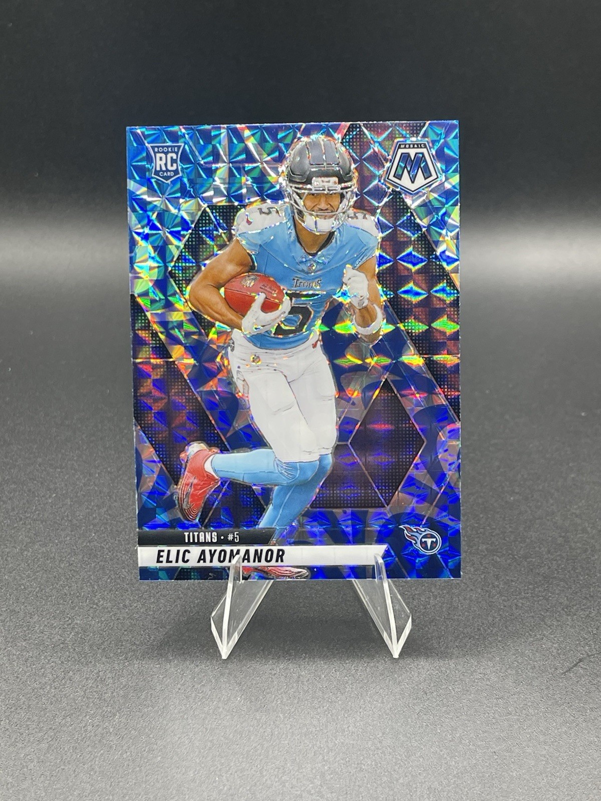 2025 Panini Mosaic Football Elic Ayomanor (RC) #333 Reactive Blue Mosaic