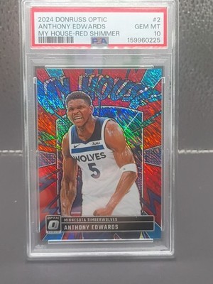 2024-25 Panini Donruss Optic - My House Anthony Edwards #2 Red Shimmer Prizm /75