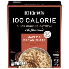 Better Oats 100 Calorie Maple & Brown Sugar Oatmeal Packets, Whole Grain with Fl