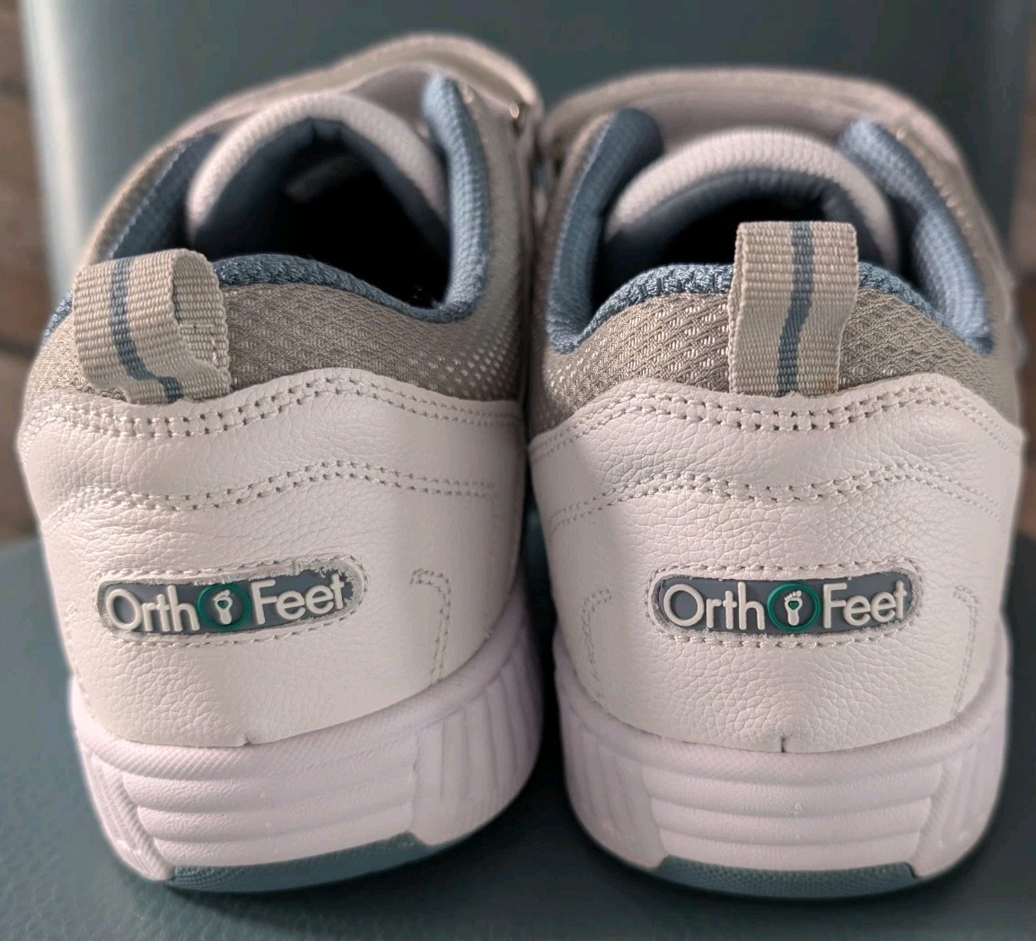 Orthofeet‎ 652 Shoes Mens Size 8 XX-Wide White Leather Walking Sneakers OrthoFeet Alamo 652 Walking Sneakers Shoes Men main image 4