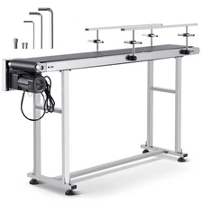 Belt Conveyor PVC Stainless Steel Belt Conveyor 59"x7.8" Double Guardrail