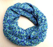 Strickschal Handarbeit  ca. 24 x 158 cm  bunt - Sockenwolle -Blau Grün Töne