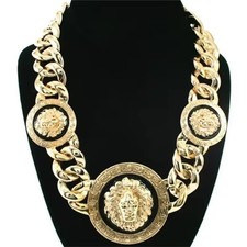  Fashion Trend Women Hip Hop Lion Head Punk Necklace Pendant Jewelry