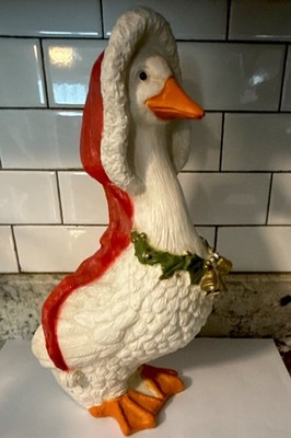 Vintage Hand Painted Resin Goose Figurine for Christmas 18 