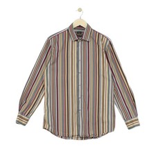 Paul Smith Striped Shirt Mens Size 39 Multicoloured Slim Fit Made In Italy