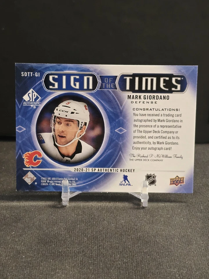 2020-21 SP Authentic Sign Of The Times Mark Giordano Auto #SOTT-GI Auto - Image 2 of 4