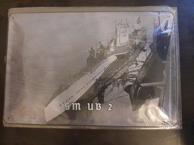 1  Blechschild 20x30 Sammelauflösung SM UB 2 Unterseeboot  1.+2. Weltkrieg