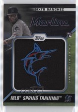 2021 Topps Spring Training Cap Logo Manufactured Black Sixto Sanchez Patch r0j