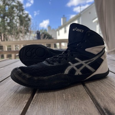 ASICS ASIC Matflex Wrestling Shoes Black White Youth Size 5.5 Youth Grappling