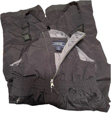 Lands End Squall Grow-A-Long Snow Bibs Insulated Black Iron Knee Size Kid SZ 10H