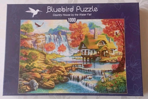 1000 Teile Puzzle " Country House by the Water Fall" von Bluebird
