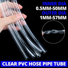 CLEAR FLEXIBLE FOODGRADE PVC HOSE PIPE TUBE - AIR / WATER / AQUARIUM / POND