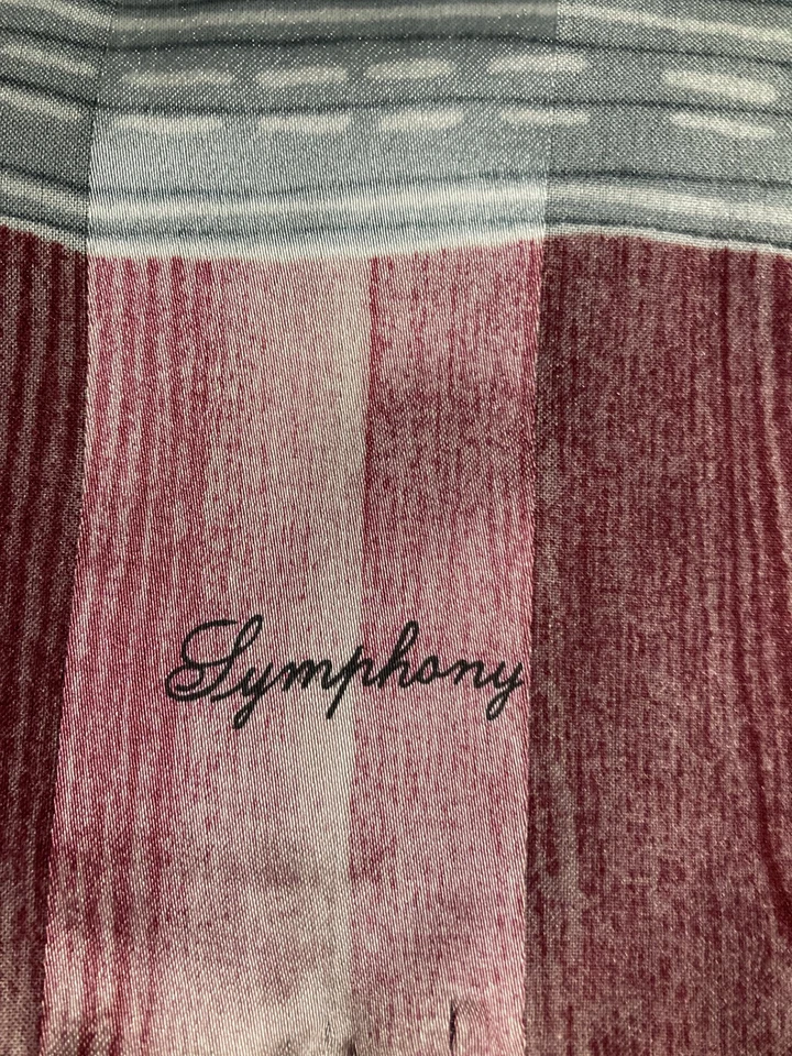 Symphony 13x60 дюймов полиэтилен? Шарф чистый w/блеск серебро/легкий бордовый линейный дизайн VNT - Изображение 3 из 4