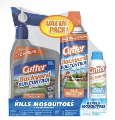 Cutter Backyard Mosquito and Bug Control Insect Killer ~ 3 Piece Value Pack NEW