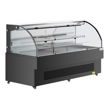 74 13/16" Black Horizontal Air Curtain Merchandiser w/ 2 Shelves & LED Lighting