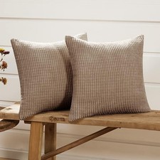 Deconovo Set of 2 velvet corduroy cushion covers, sofa cushion cover.