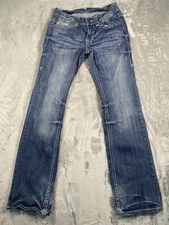 Cowgirl Tuff Co. Women’s jeans Tried & True 27 X 34 Blue With Faded Wide Leg
