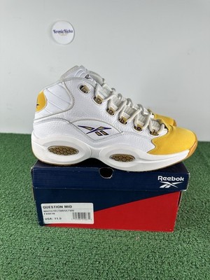 YELLO RISKTAKER MID HEEL SNEAKERS スニーカー Size 11.5 Mens - Reebok Question Mid Yellow Toe Allen Iversons