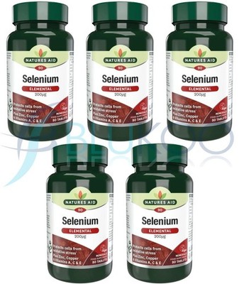 Natures Aid Selen mit Zink und Vitaminen A C & E - 90 Tabletten (5er Pack)