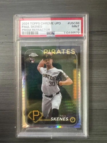 2024 Topps Chrome Update Series Paul Skenes #USC88 Prism Refractor (RC) PSA 9
