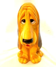 Vintage My Toy Yellow Basset Hound Sad Dog Coin Bank Missing Plug