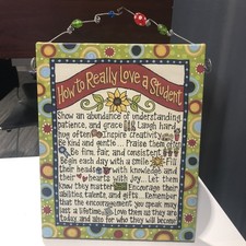 Glory Haus Canvas Wall Art “How To Really Love A Student” Teacher Wall Hanging
