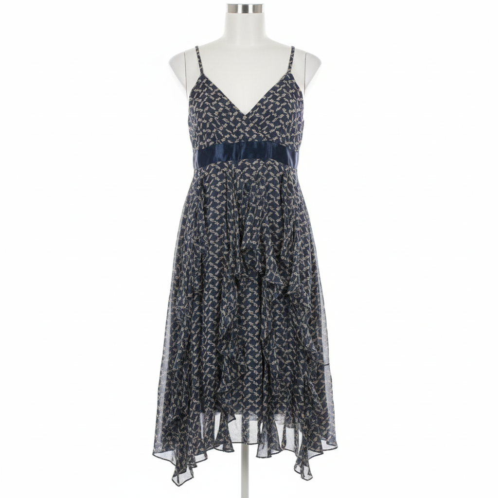 INC Navy Blue Silk Ruffle Tiered Dress Size 6 Casual Chic Flowy Print Midi Y2K | eBay INC Navy Blue Silk Ruffle Tiered Dress Size 6 Casual Chic Flowy Print Midi Y2K | eBay