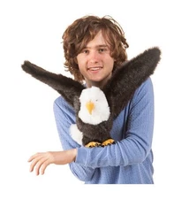 NEW! Folkmanis Puppets Soft Plush Realistic Bald Eagle Hand Puppet Black & White