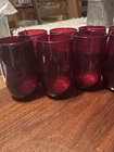 Vintage Anchor Hocking Royal Ruby Red Smooth glass Tumblers Glasses Set of 8 MCM