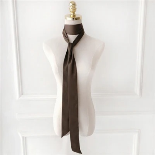 Long Narrow Scarf 190x5cm Women Chiffon Silk Ribbon Red Black Headband - Picture 15 of 27