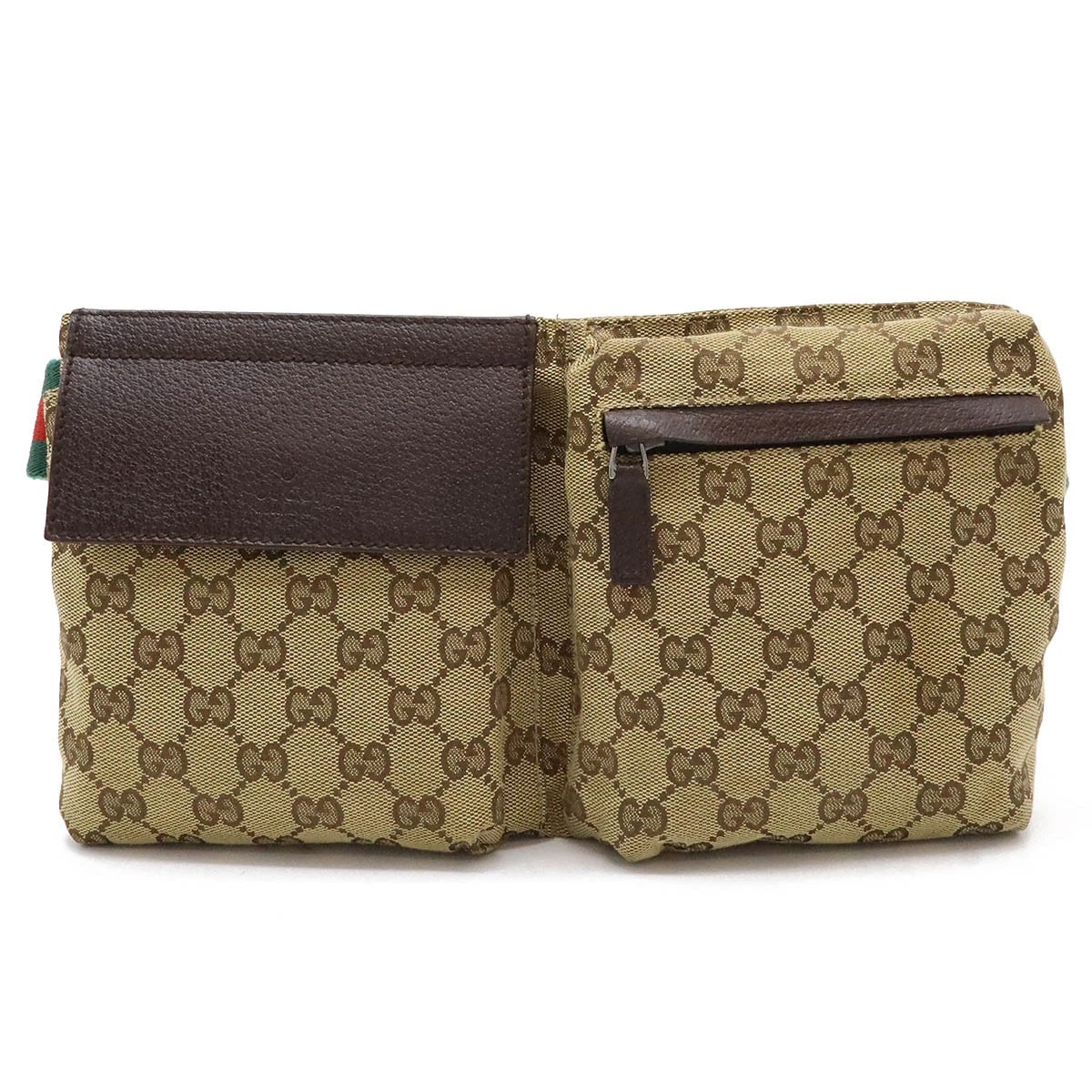 Sac à bandoulière GUCCI GG toile ligne sherry pochette taille sac hanche cuir kaki