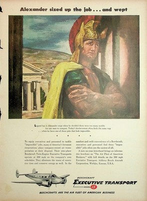 Original 1948 Vintage Print Ad: Beechcraft Executive Transport Model 18