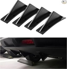 4pcs Car Rear Lower Bumper Wing Lip Diffuser, Anti-Crash A Style: Curved/Black