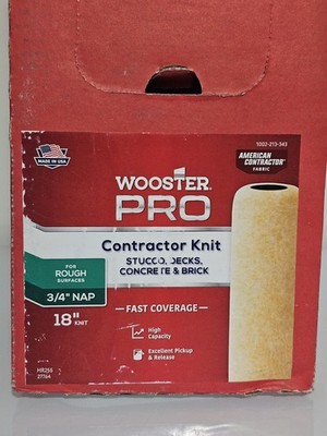 Lot Of 4 Wooster Pro Contractor High-Density Knit Fabric Roller 18x3/4 