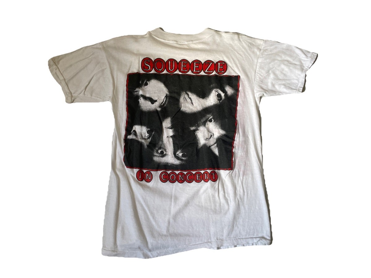 Vintage 80s Squeeze T-shirt In Concert Live World Tour Live Band