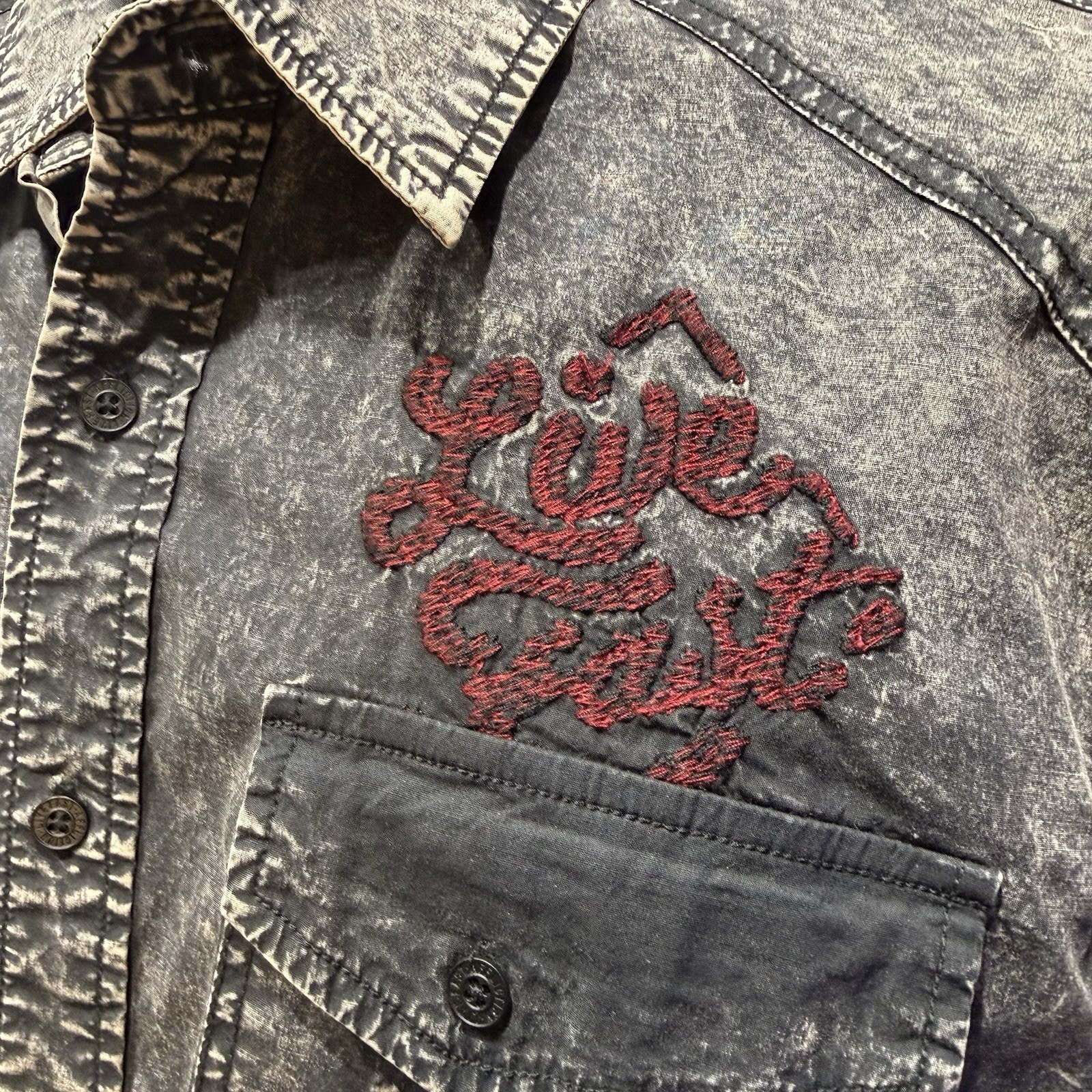 NEW Affliction Button Down Black Premium Long Sle… - image 4