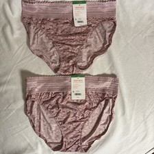 NEW Warners Panty Lace Hi-Cut No Pinching/Problems Women  s Panty 2 Pair Large