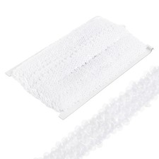 10 Yards 1.2" Elastic Sequins Trim Flat Stretch Sequin Ribbon White