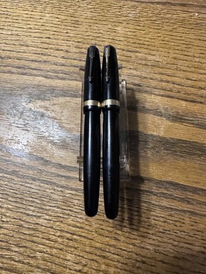Lot Of 2 Vintage Parker Vacumatic Major Fountain Pens, Blue Diamond 14k Gold Nib