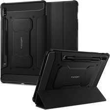 Black Rugged Armor Case with S Pen Holder for Galaxy Tab S8 2022 / Tab S7 202