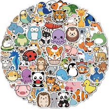100 Pcs Animal Stickers for Kids, Cute Water Bottle Stickers for Kids Waterproof