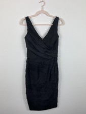Planet Dress Womens Size 8 UK Black Bodycon Lined Sleeveless Zip Straps