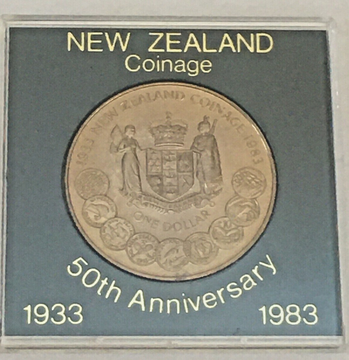 💵 Uncirculated New Zealand $1 Coinage 1933-1983 50th Anniversary
